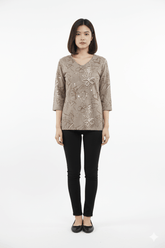 WOMENS PRINTED FULL SLEEVE V NECK T SHIRT - Smgarment's